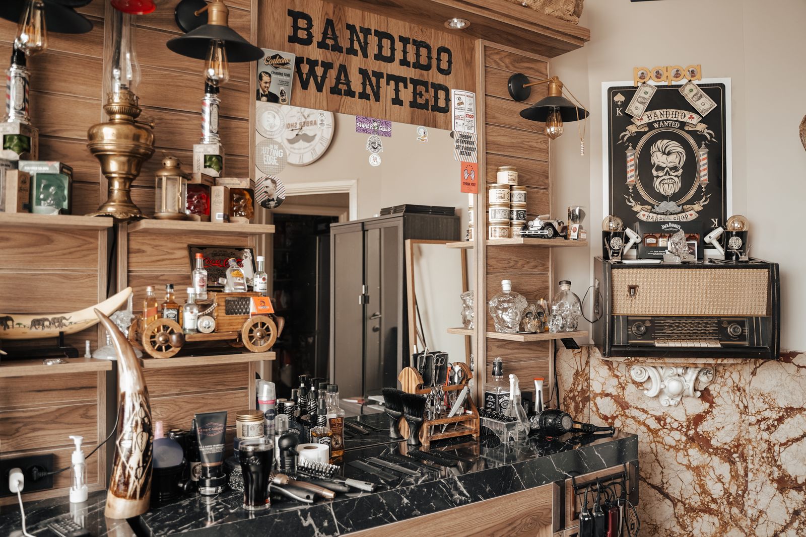 Barberstoel in de shop